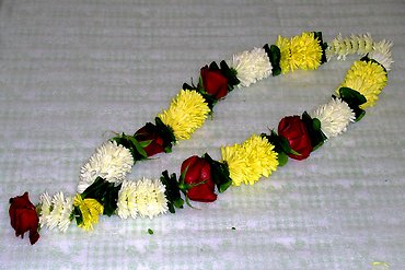 Yellow Red and White garland