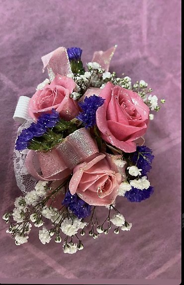 pink and purple corsage
